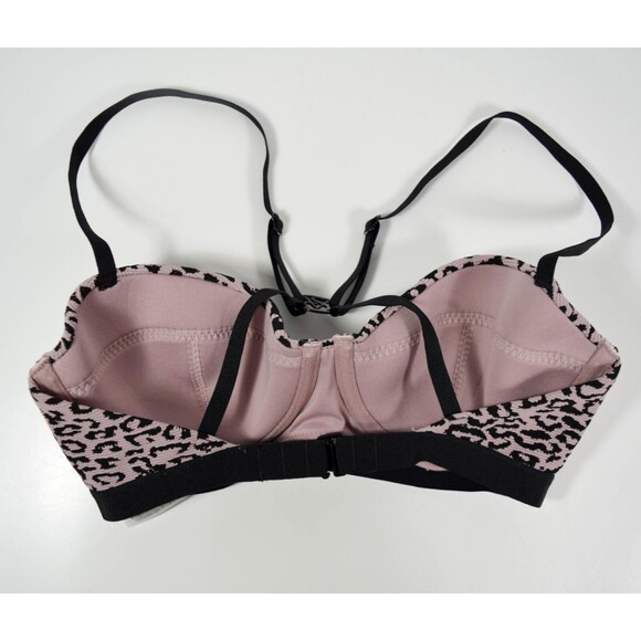 Victoria Secret Wild Wanderer Animal Print Bikini Top Criss-Cross Back Sz 32D - Picture 2 of 3